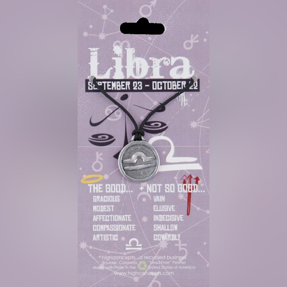 NWT Zodiac Libra Cord Necklace - Picture 1 of 2